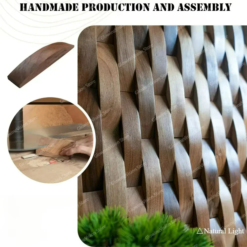 Rustic Wood Sound Wave Wall Decor Panel