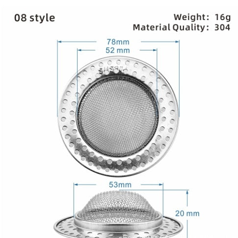 Simple Mesh Kitchen Sink Filter Stainless Steel Strainer