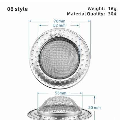 Simple Mesh Kitchen Sink Filter Stainless Steel Strainer