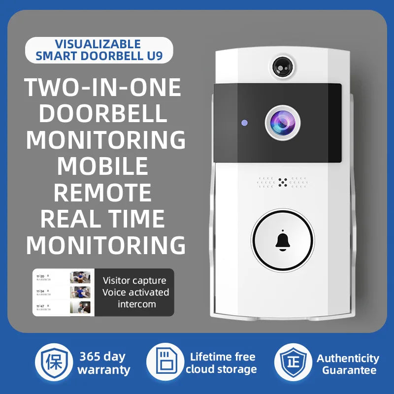 Battery-Free Solar Wi-Fi Doorbell Security Camera