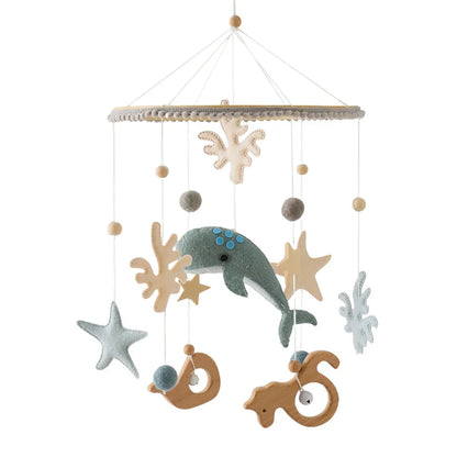 Soft Wood Baby Crib Mobile with Calming Music