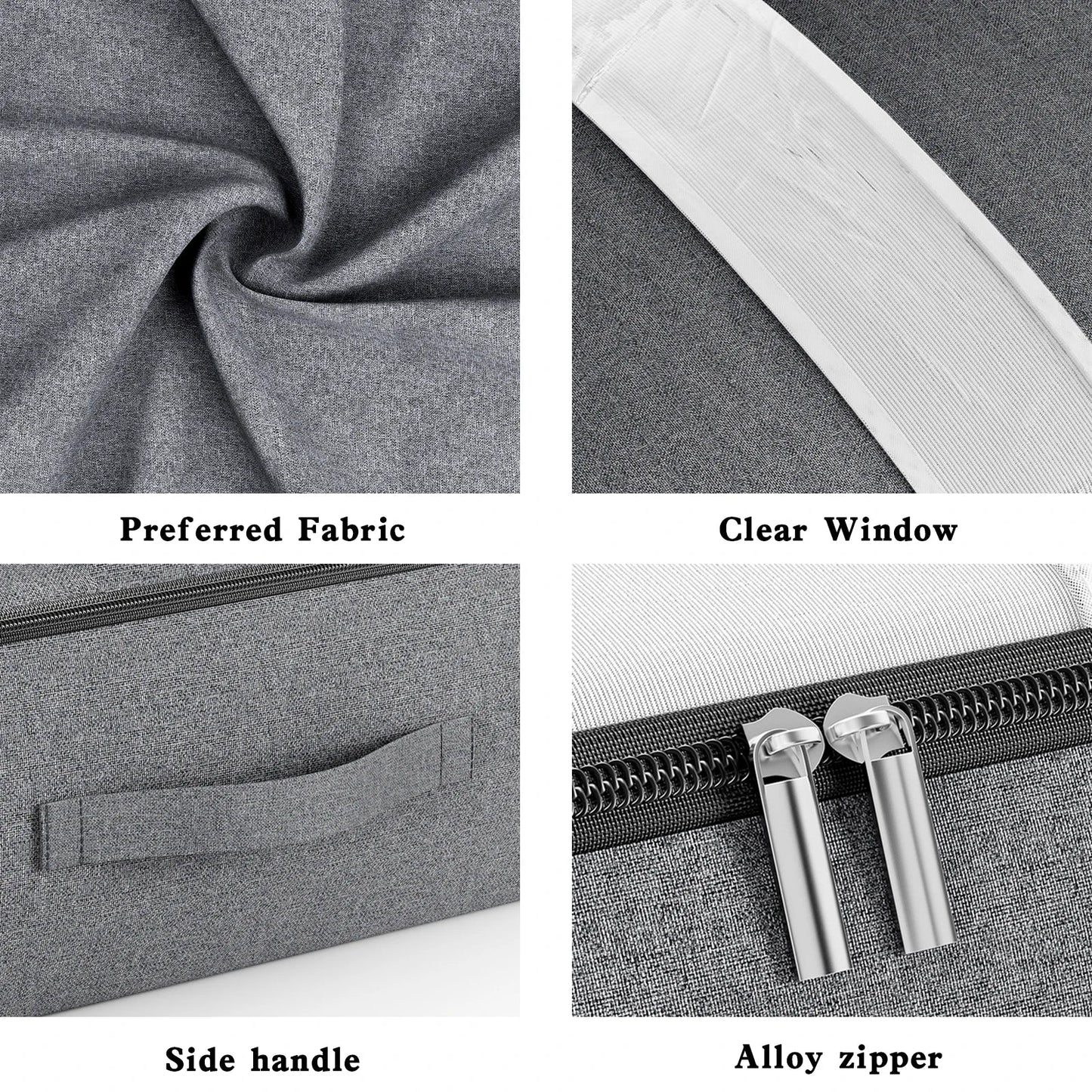 Big Collapsible Zip Storage Bag with View Window