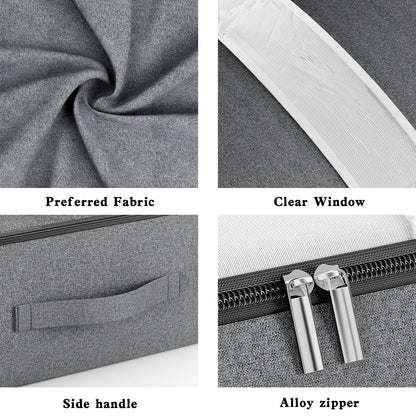Big Collapsible Zip Storage Bag with View Window