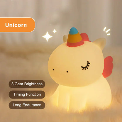 Fun Unicorn LED Nightlight Silicone USB Lamp