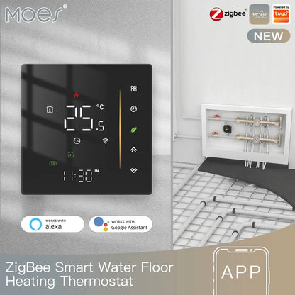 Smart Glass Thermostat Wall Mount Energy Efficient Hub