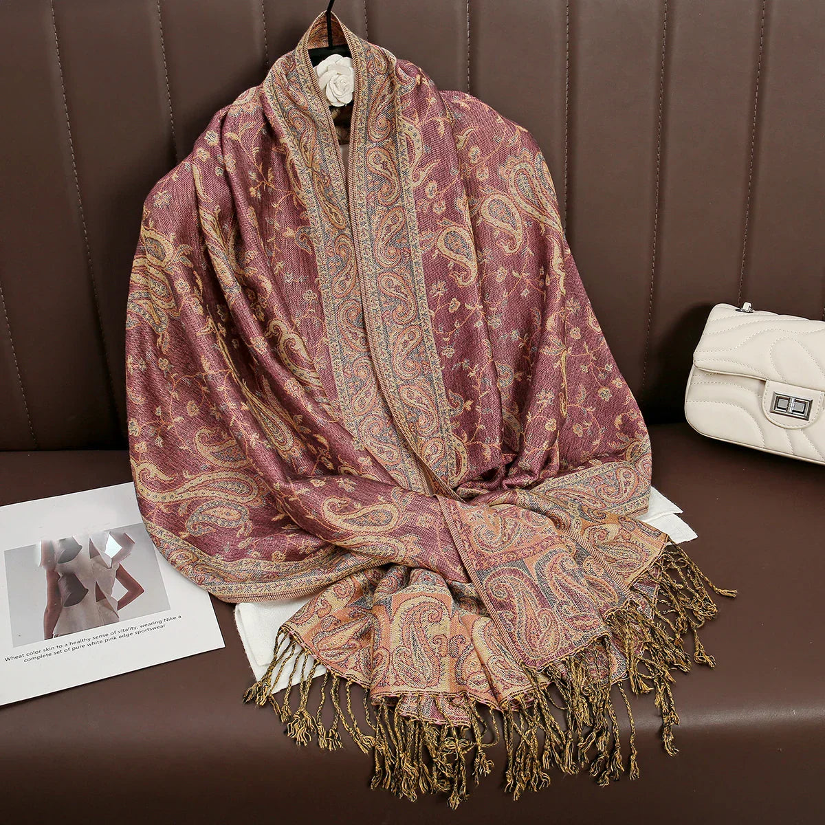 Soft Cashmere Women's Scarf with Warm Luxury Print