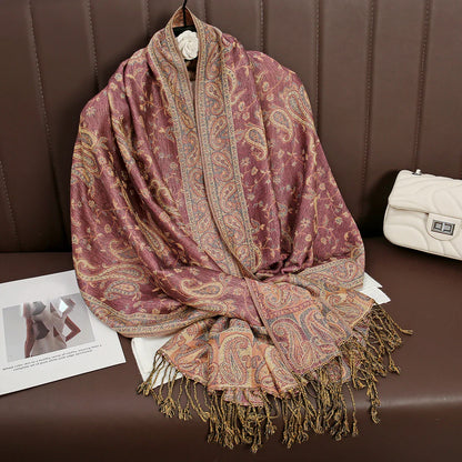 Soft Cashmere Women's Scarf with Warm Luxury Print