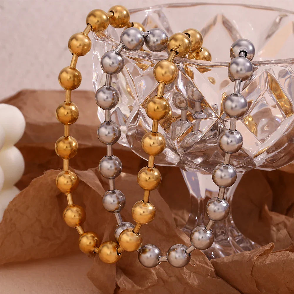 Elegant Gold Chunky Bead Necklace