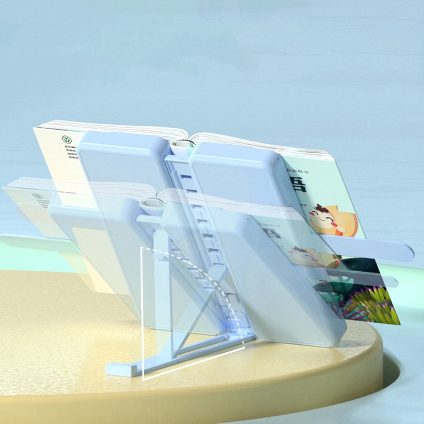 Folding Compact Desk Book Holder Storage Box