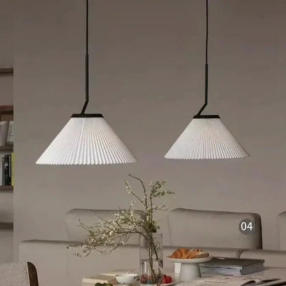 Creamy Fabric Shade Pendant Light