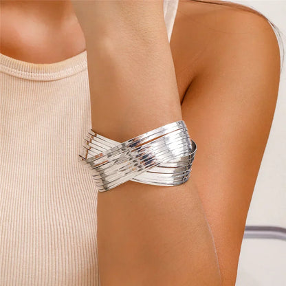 Unique Double Wrap Cross Bangle Jewelry