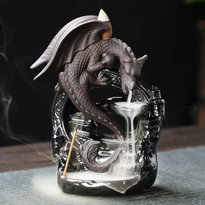 Decorative Dragon Figurine Incense Holder for Home