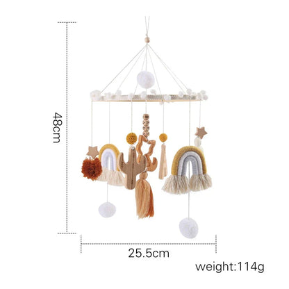 Soft Wood Baby Crib Mobile with Calming Music