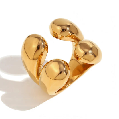 Elegant 4 Drop Gold Pendant Ring