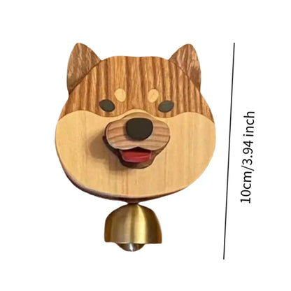 Cute Puppy Doorbell Wooden Push Button