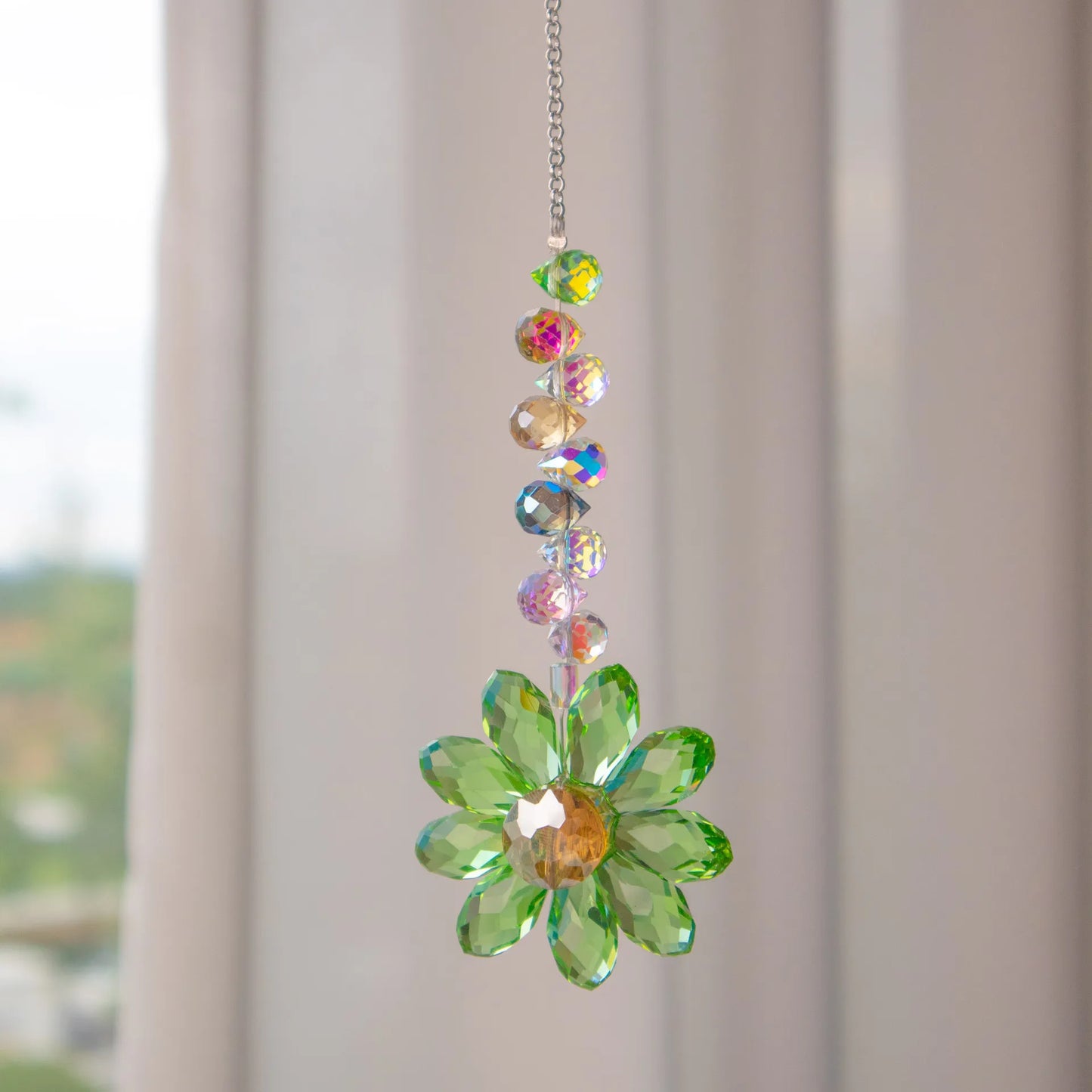 Vibrant Stained Glass Window Ornament
