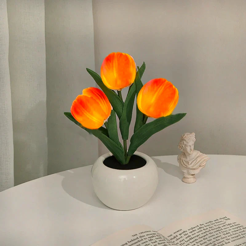 Warm LED Floral Table Lamp Soft Home Lighting