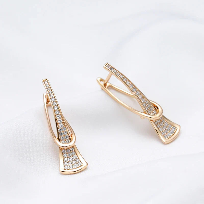 Sparkling Triple Layer Diamond Dangle Earrings
