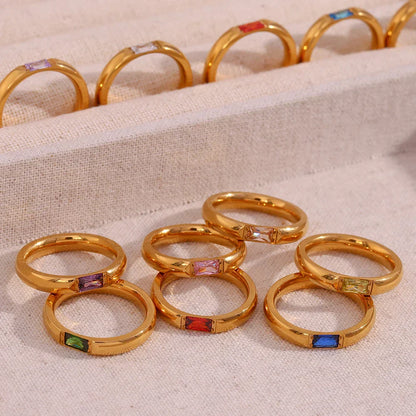 High End 18k Gold Gemstone Baguette Ring