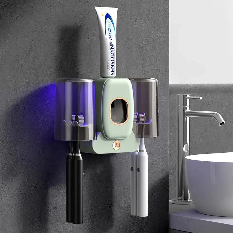 Compact UV Toothbrush Holder and Sanitizer