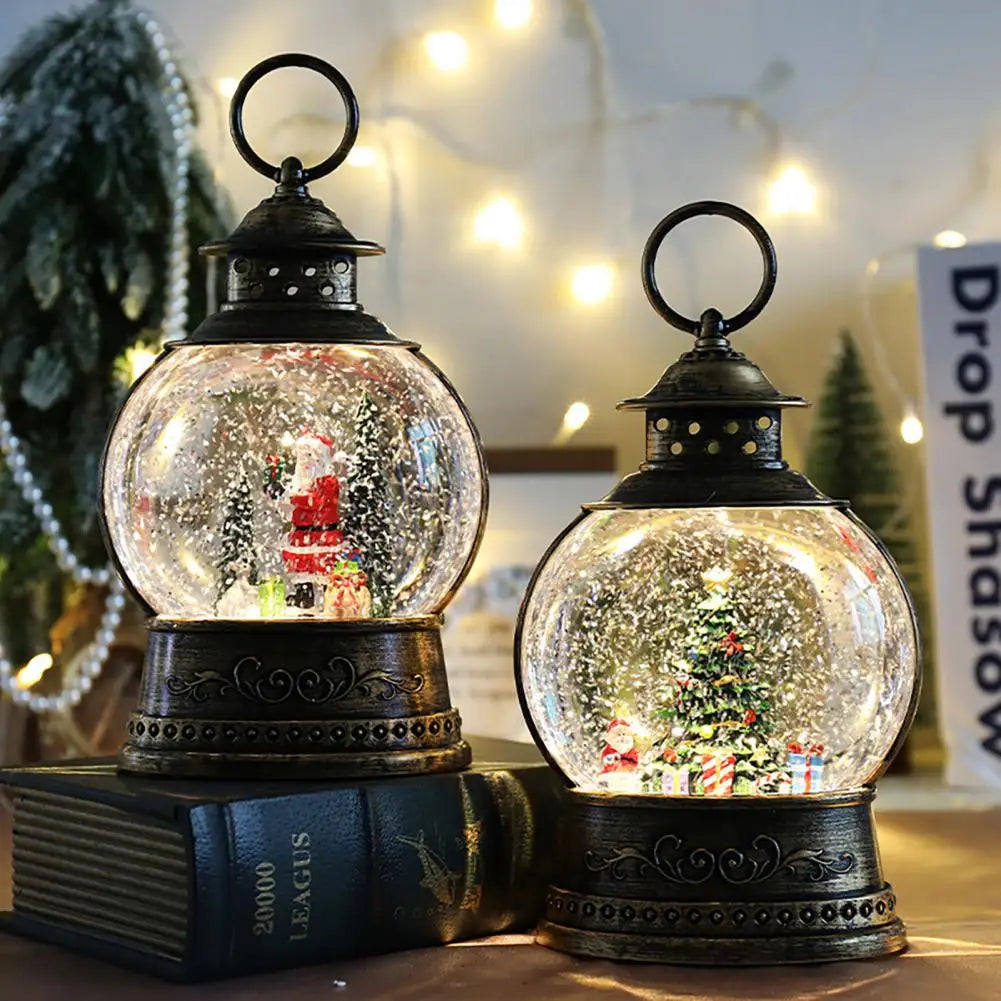 Classic Snow Globe Lantern with LED Light & Music