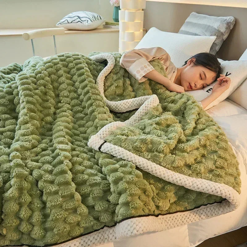 Cozy Plush Blanket for Bed and Couch
