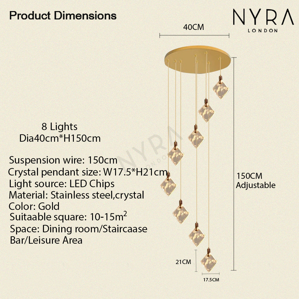 Luxury Crystal Pendant LED Lighting Fixture