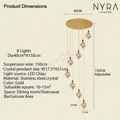 Luxury Crystal Pendant LED Lighting Fixture