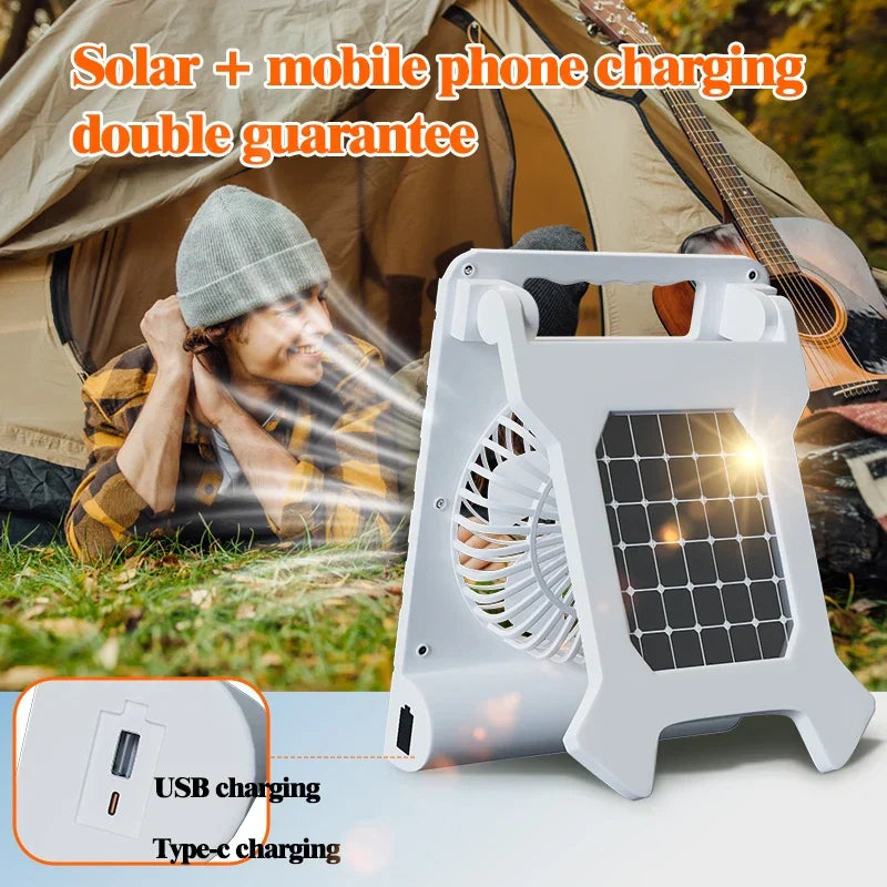 Portable Solar Powered Camping Fan Kit