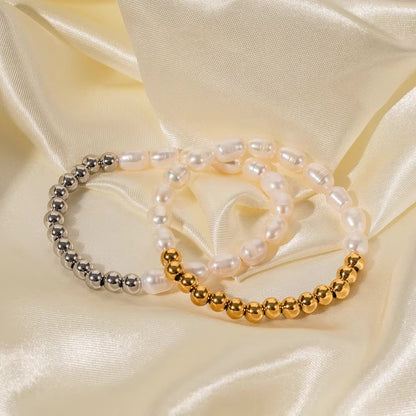Elegant Golden Beaded Charm Bracelet