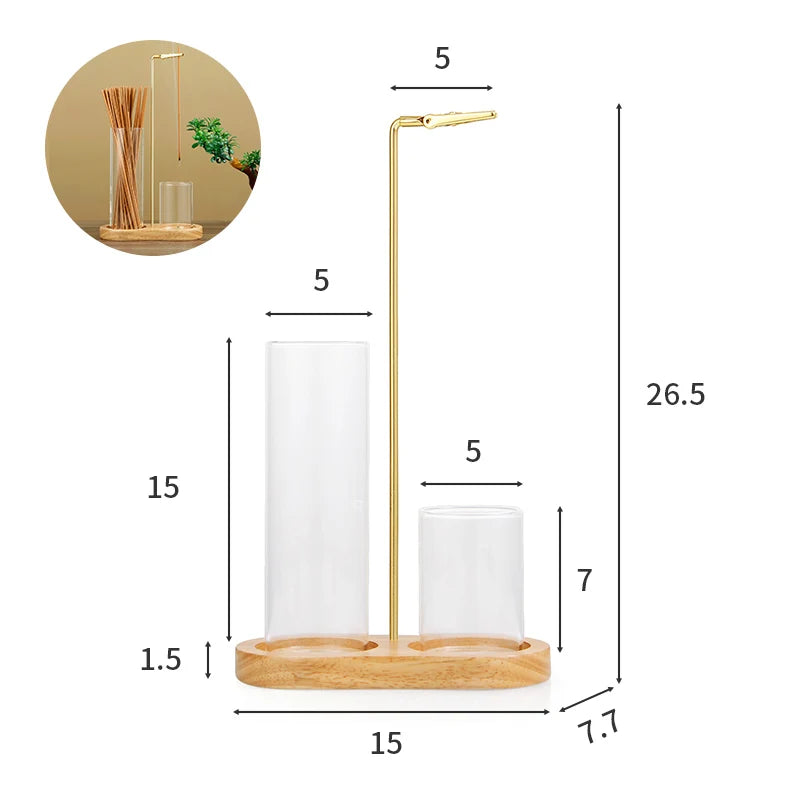 Sleek Glass Incense Holder with Ash Tray