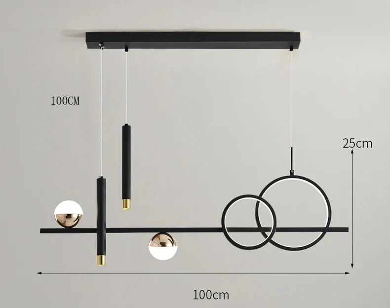 Sleek Slim LED Pendant Light with Remote Dimmer Control