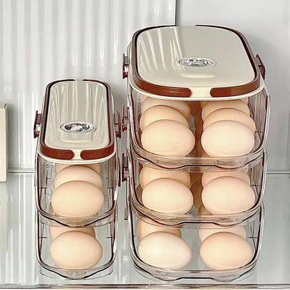 Clear Adjustable Refrigerator Egg Holder Container