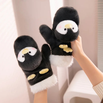Cozy Cartoon Character Fleece Gloves