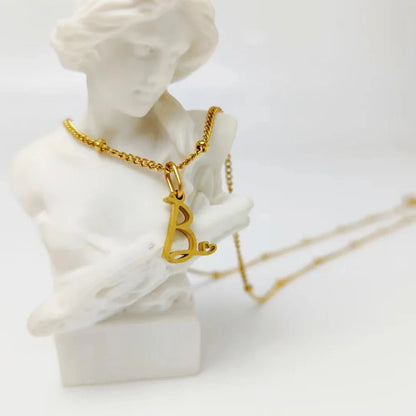 Dainty Astral Chain Letter Heart Pendant