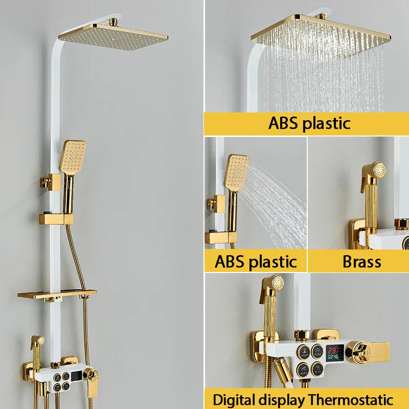 Premium Adjustable Thermostatic Shower Head System