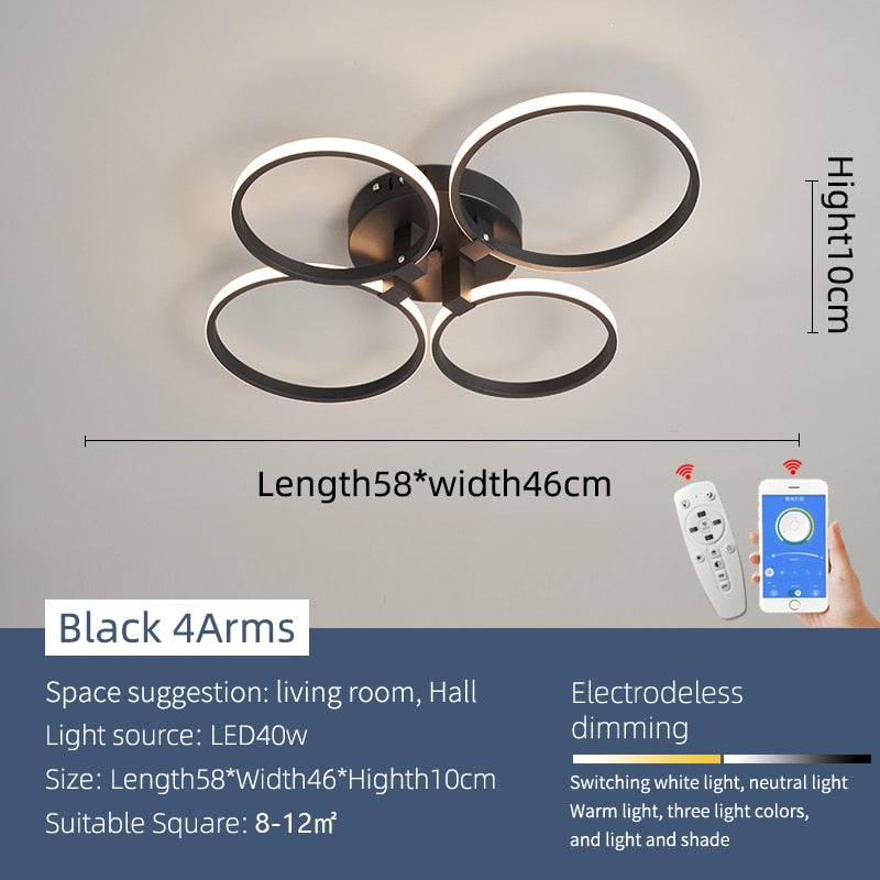 Luxury Glass Modern LED Ceiling Lamp