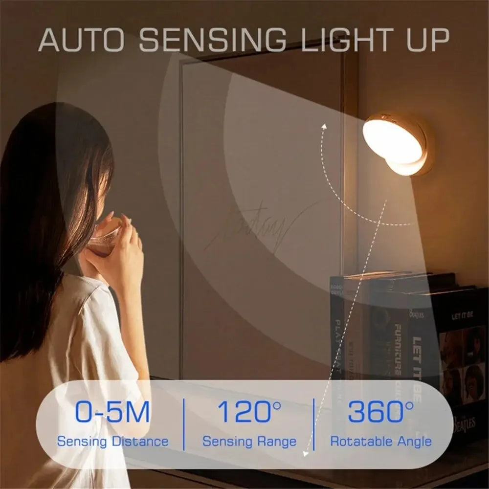 Bright LED Motion Night Light with Rotating Head