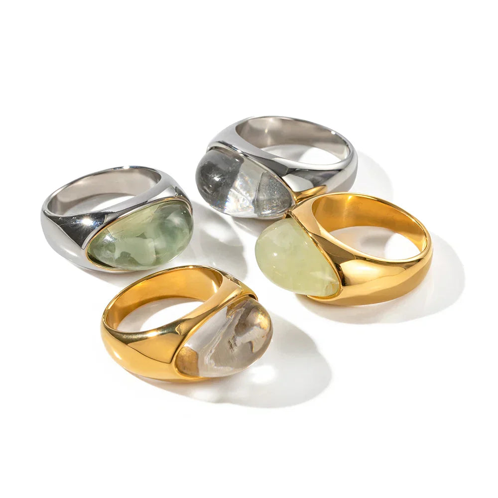 Luxurious Oval Stone Ring Collection