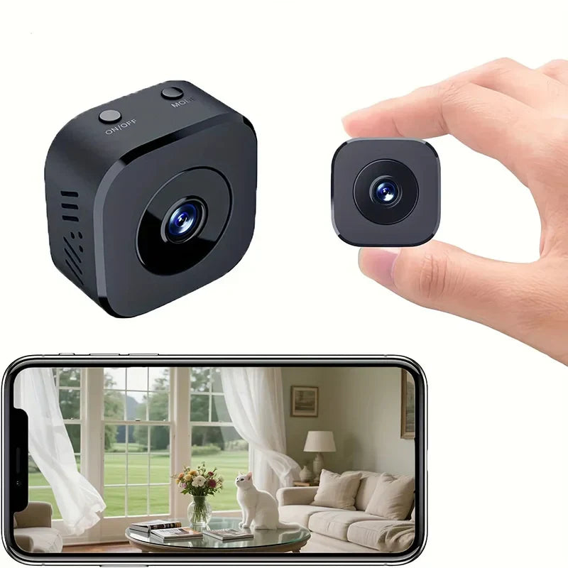 Compact WiFi Security Cam with Night Vision and Audio