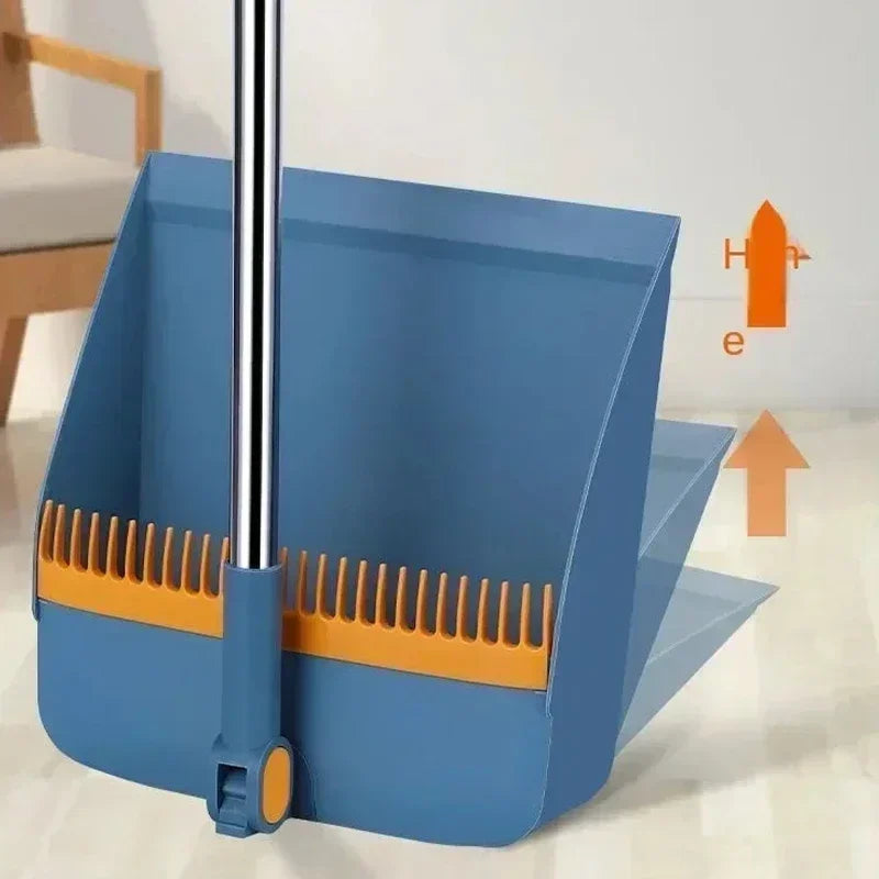 Compact Sweeper and Broom Set with Hair Removal