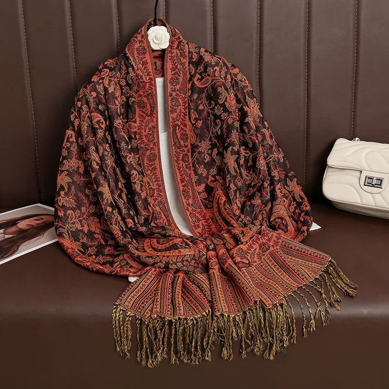 Soft Cashmere Women's Scarf with Warm Luxury Print