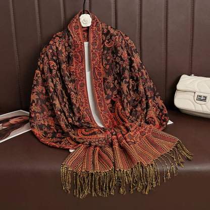 Soft Cashmere Women's Scarf with Warm Luxury Print