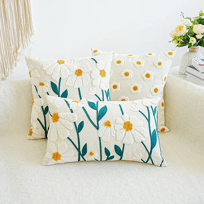 Colorful Flower Pattern Sofa Pillow Cover