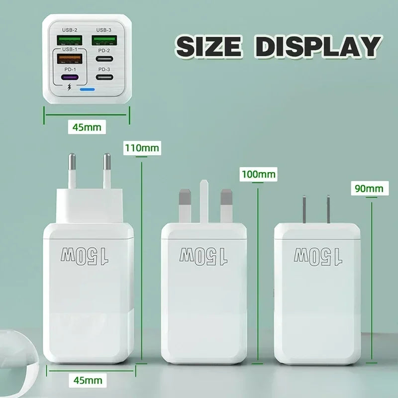 Fast 6-Port USB Charger Adapter for iPhone & Samsung