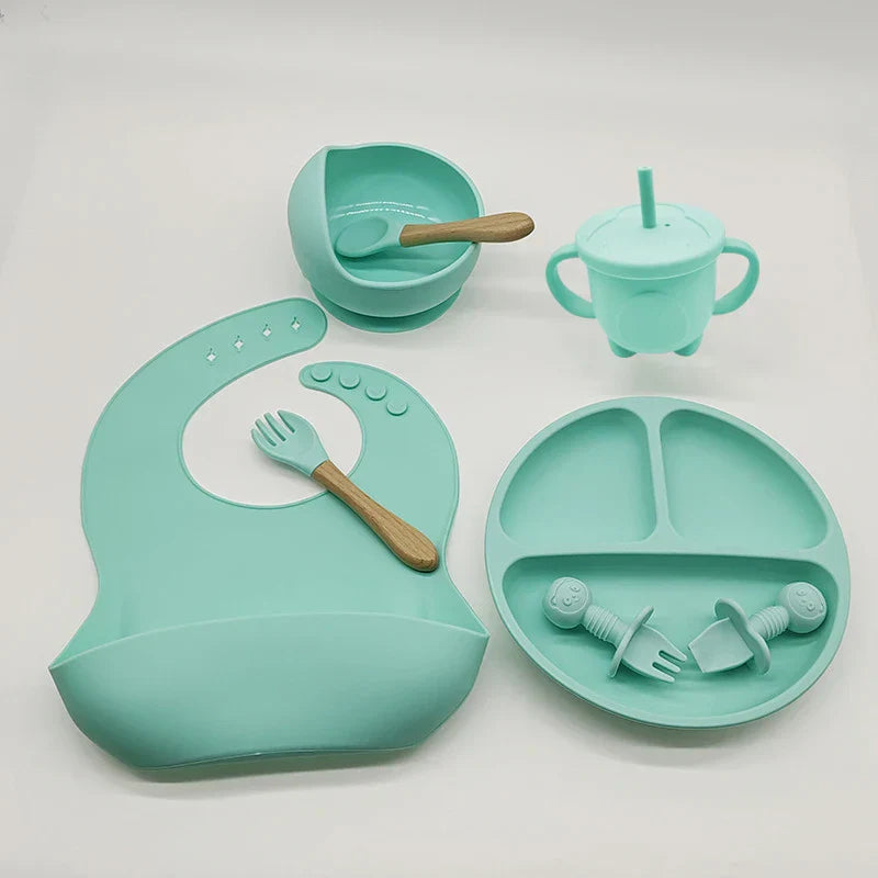 Baby Safe 8pc Suction Plate Bowl Spoon Set