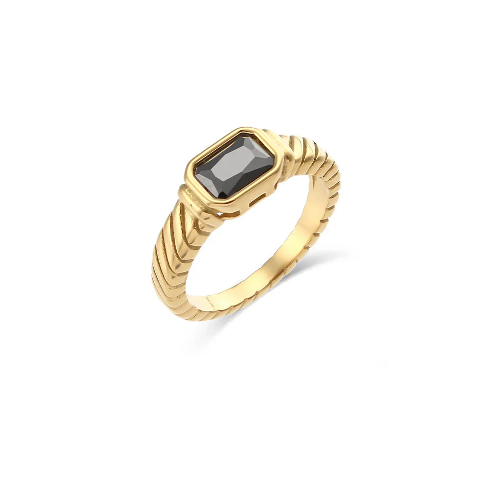 Fashionable Multi Color Baguette Ring