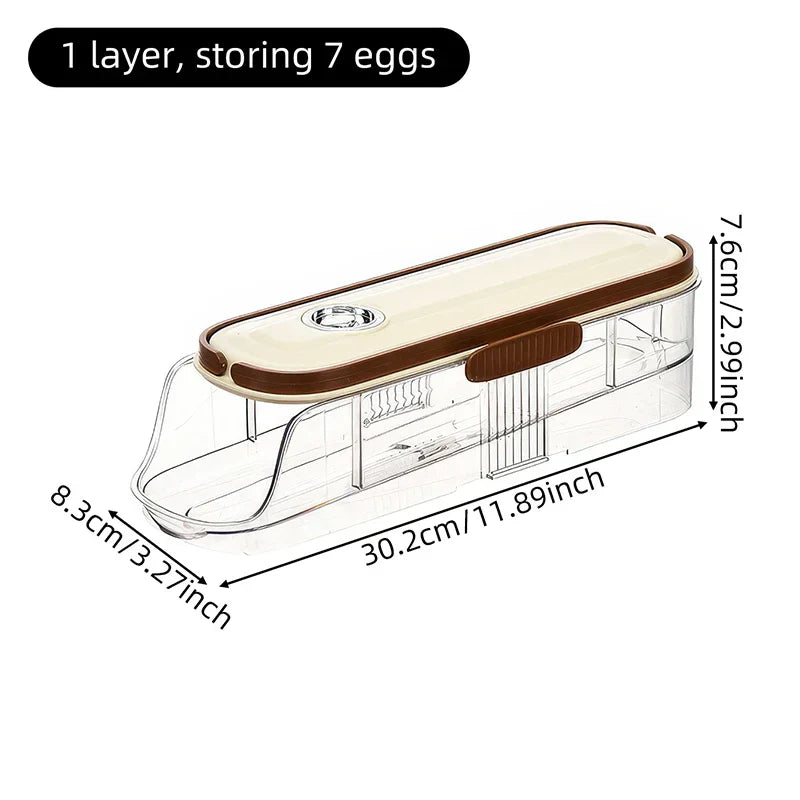 Clear Adjustable Refrigerator Egg Holder Container - Luxicro