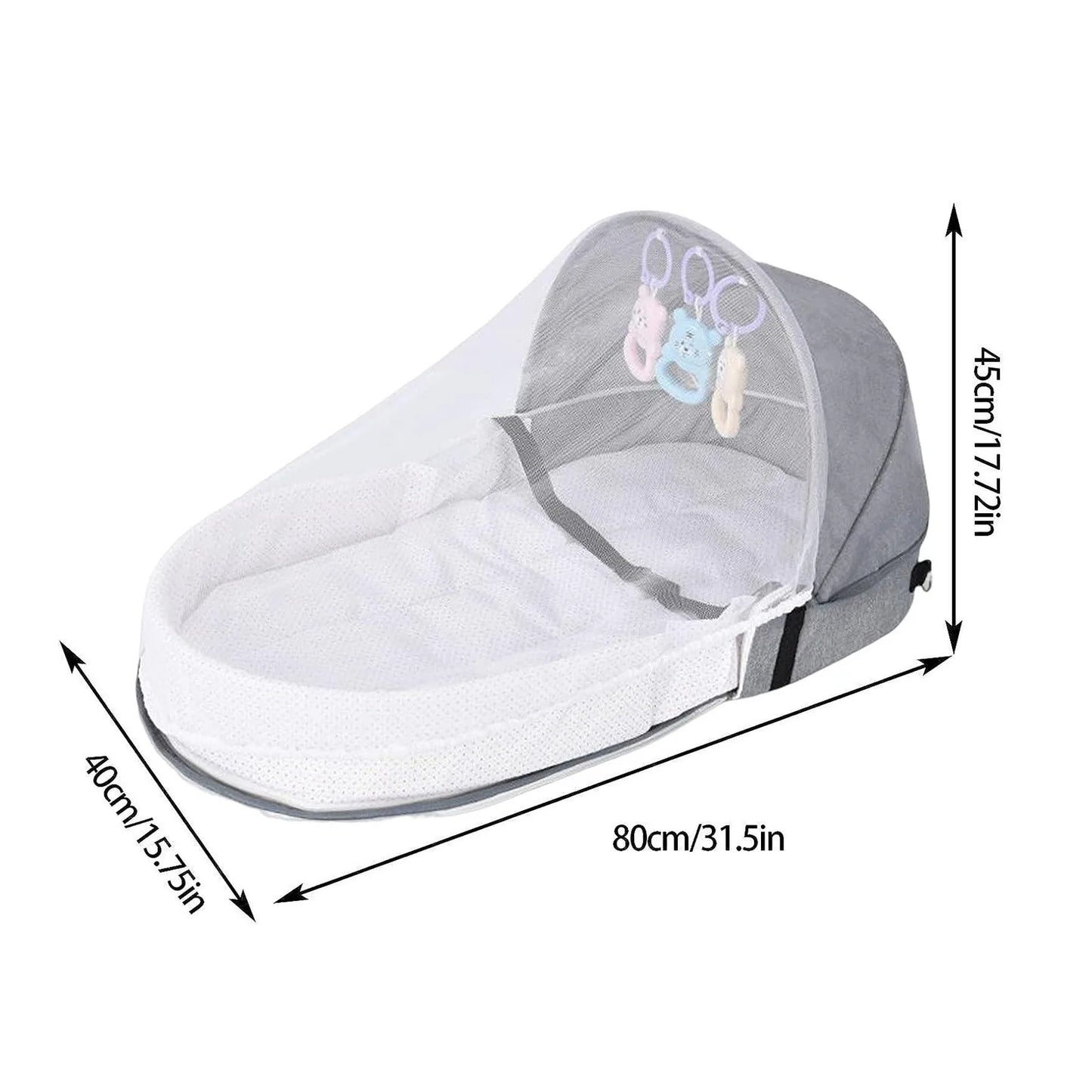 Portable Infant Travel Cot with Mesh