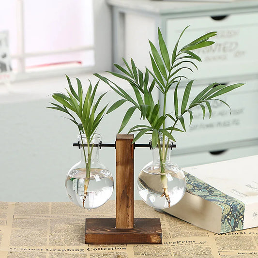 Contemporary Wooden Table Vase 3 Piece Set - Luxicro